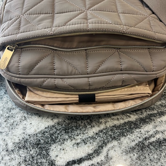 Tory Burch Inspired Quilted Crossbody Bag - Taupe - diaper bag - Picture 9 of 9